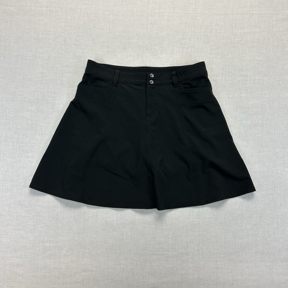 Eddie Bauer Travex Golf Tennis Skort Womens 2 Black Lined Athletic Skirt Stretch